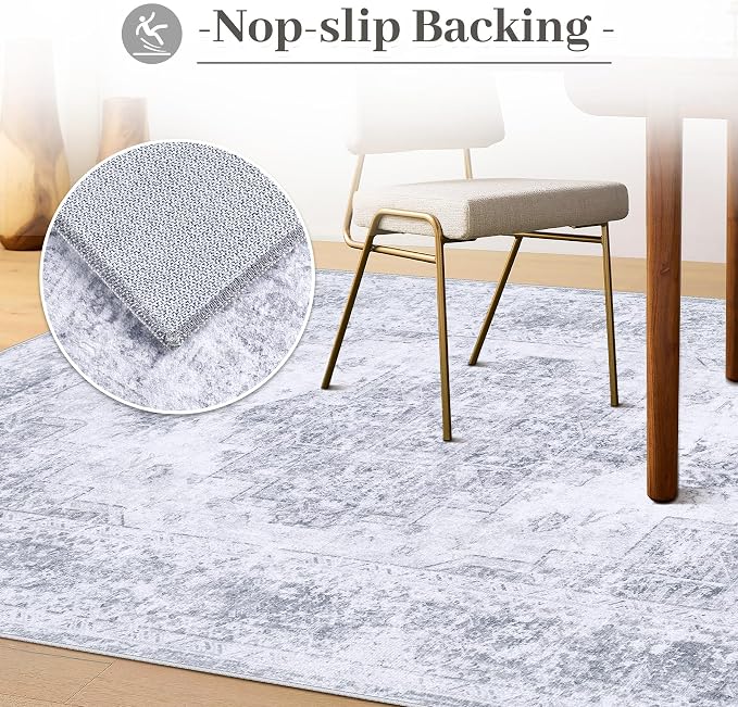 XLUEZ Area Rug 10x12 Living Room Rugs, Machine Washable Vintage Distressed - Image 7