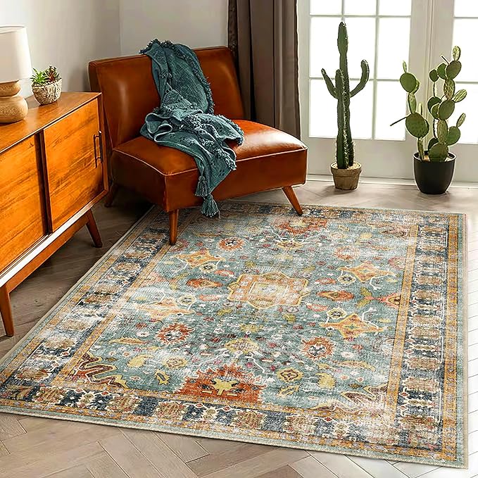 CHAMPLANT Area Rug 3'x5' Washable Vintage Traditional Floor Rugs Cover Foldable by CHAMPLANT