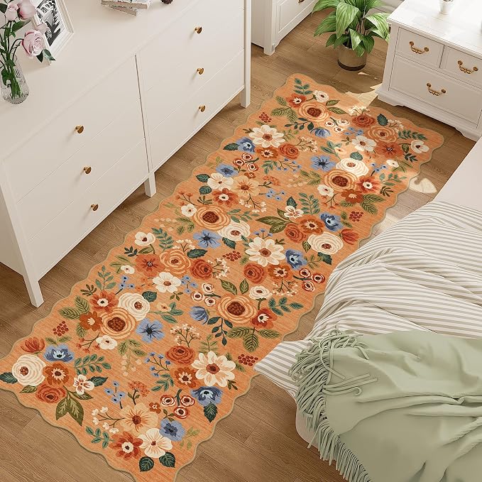 DUKINO 2.6x8 Runner Rug for Hallway, Washable Kitchen Rug by DUKINO