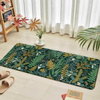 Dark Green Botanical Kitchen Rugs Set of 2 Plant Leaf Anti-Fatigue Kitchen Mat - Image 3