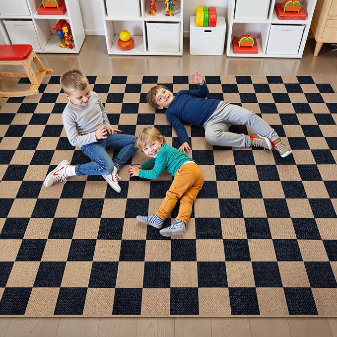 Lahome Colette Checkered Easy Jute Rug, 9x12 Area Rug - Image 4