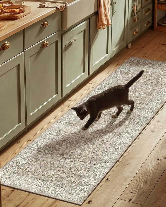 Machine Washable Kitchen Runner Rugs: 2'6"x8' Hallway Rug Stain Resistant Non by palohom
