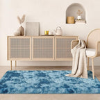 2x6 ft Soft Blue Runner Rugs for Bedroom Living Room Blue Fluffy Rug Plush Shag - Image 4
