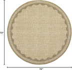 GarveeHome Scalloped Jute Print 6 ft Round Rug Washable Non-Slip Soft - Image 2