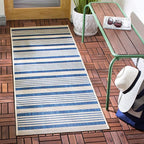 SAFAVIEH Courtyard Collection 2'3" x 20' Navy/Beige CY6062 Stripe Indoor/ by Unknown
