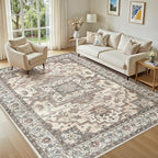 5x7 Area Rugs Living Room: Washable Vintage Rug Large Non-Slip Stain Resistant by JessibouAreaRug