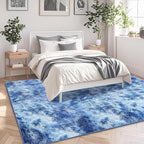 8x10 Shag Area Rugs for Living Room, Tie-Dyed Blue Large Fluffy Shaggy Rug for - Image 3