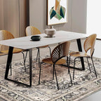 CHAMPLANT 3'x5' Washable Thin Area Rug Black-Purple Khaki Vintage Traditional - Image 2