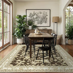 Brown Floral Print Area Rugs for Bedroom Living Room Boho Farmhouse Country - Image 2
