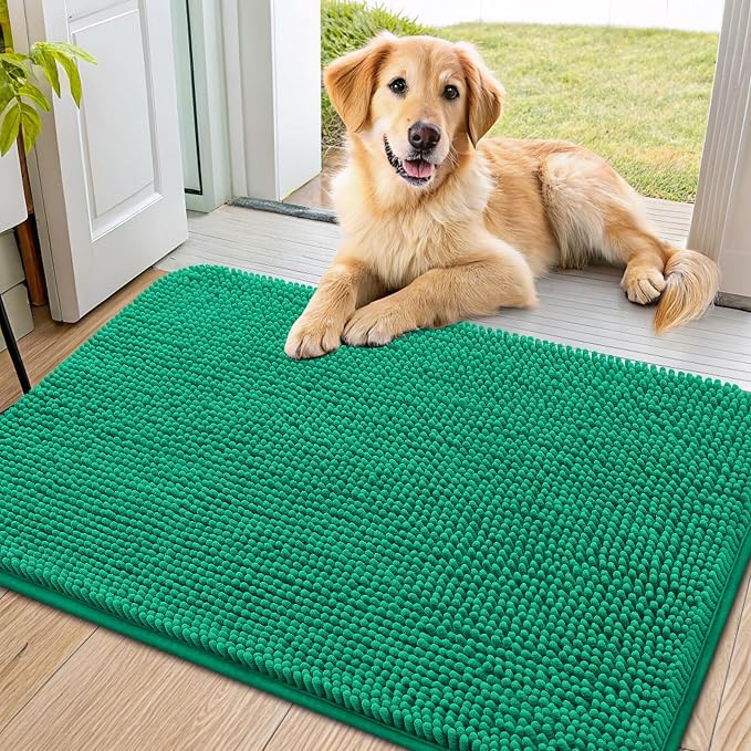 Smiry Dog Door Mat for Muddy Paws 36x24, Absorbent Dirt Trapper, Non-Slip by Smiry