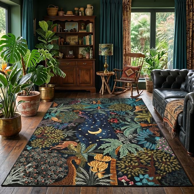 GarveeHome 5x7 Jungle Area Rug Washable Rugs by GarveeHome