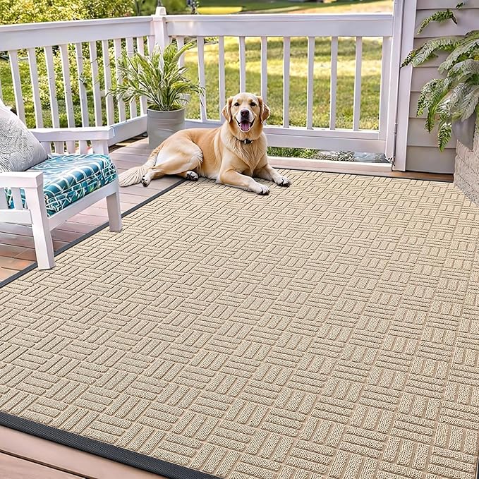 OLANLY Front Door Mat Outside Entrance 71x47, Heavy Duty Sturdy Natural Rubber by OLANLY