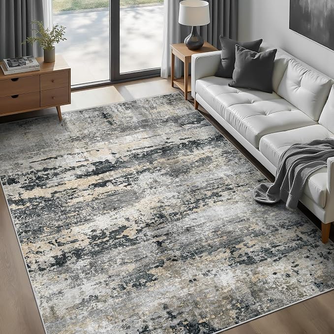 pmtsns Area Rugs 6x9 for Living Room: Washable Rug Modern Abstract Neutral Soft by pmtsns