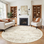 Round Rug 9ft, Washable Circle Rug by Restydon