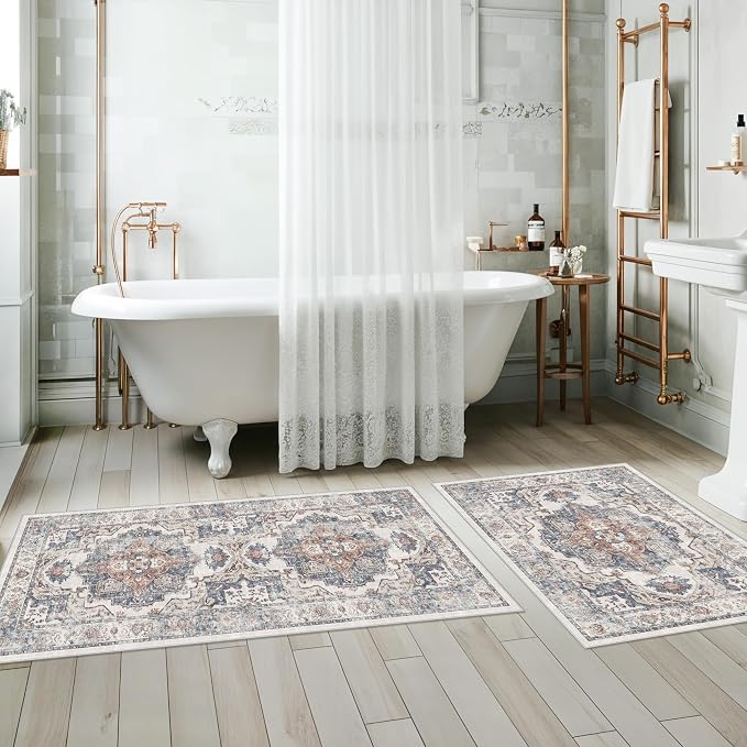 4 Pieces Kitchen Rug Set: Washable Water Resisitant Carpet - Image 5