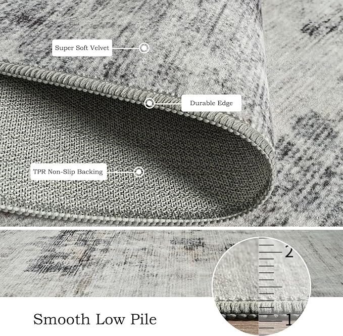 Toneed 2x6 Runner Rug Modern Abstract Hallway Rug Washable Non Slip Rubber Rugs - Image 6
