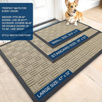 OLANLY Front Door Mat Outside Entrance 59x34, Heavy Duty Sturdy Natural Rubber - Image 2