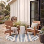 SAFAVIEH Courtyard Collection 4' Round Beige/Blue CY6062 Stripe Indoor/ by Unknown