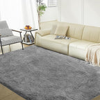 Ultra Soft Rug for Living Room, 8X10 Grey Fluffy Shag Area Rug for Bedroom - Image 6