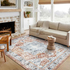 CHAMPLANT 5x7 Washable Area Rug Vintage Traditional Floor Cover Foldable Thin - Image 2