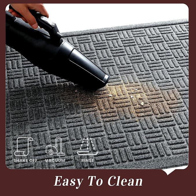 Mibao Front Door Mat Indoor Outdoor Entrance, Dirt Trapping Waterproof - Image 4