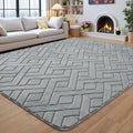 5x7 Grey Washable Area Rug for Bedroom Living Room, Modern Geometric Shag by VisittheFlagover