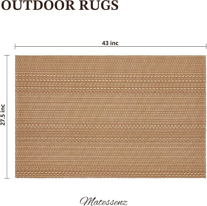 MatEssenz 27.5"x43" Washable Outdoor Front Door Mat, Textured Natural Woven - Image 2