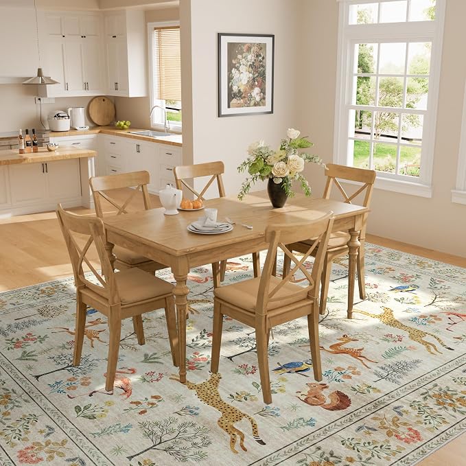 DUKINO 9x12 Rug, Washable Animal Living Room Rug - Image 6