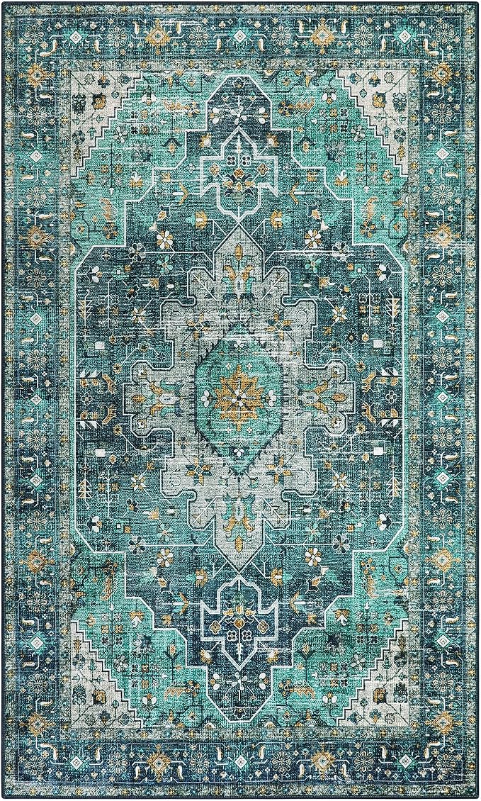 Moynesa Ultra-Thin Washable Vintage Area Rug - Image 8