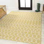 JONATHAN Y Moroccan Geometric Indoor Outdoor Area Rug 4X6 Yellow/Cream - Image 3