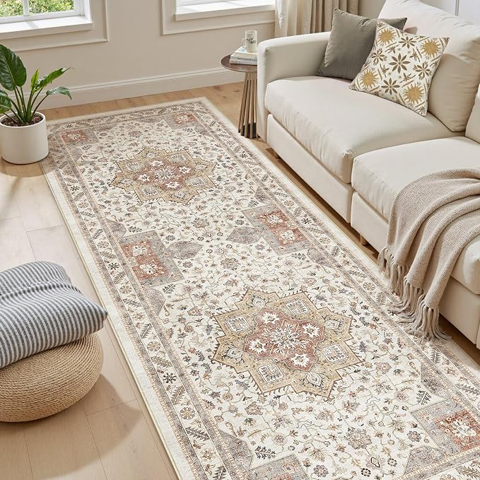 Vintage Hallway Runner Rug 3x12: Large Soft Washable Entryway - Image 5