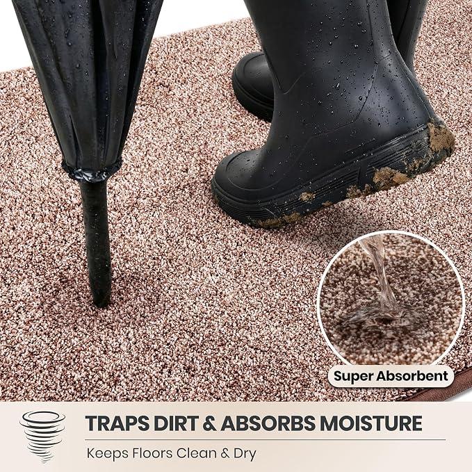 PURRUGS Dirt Trapping Door Mat 31.5" x 47", Non-Slip Machine Washable Entryway - Image 2
