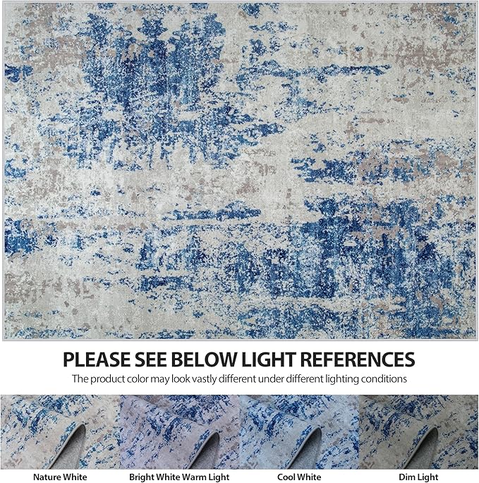 4x6 Area Rugs for Living Room Rug Washable: Abstract Rug for Dining Room - Image 7