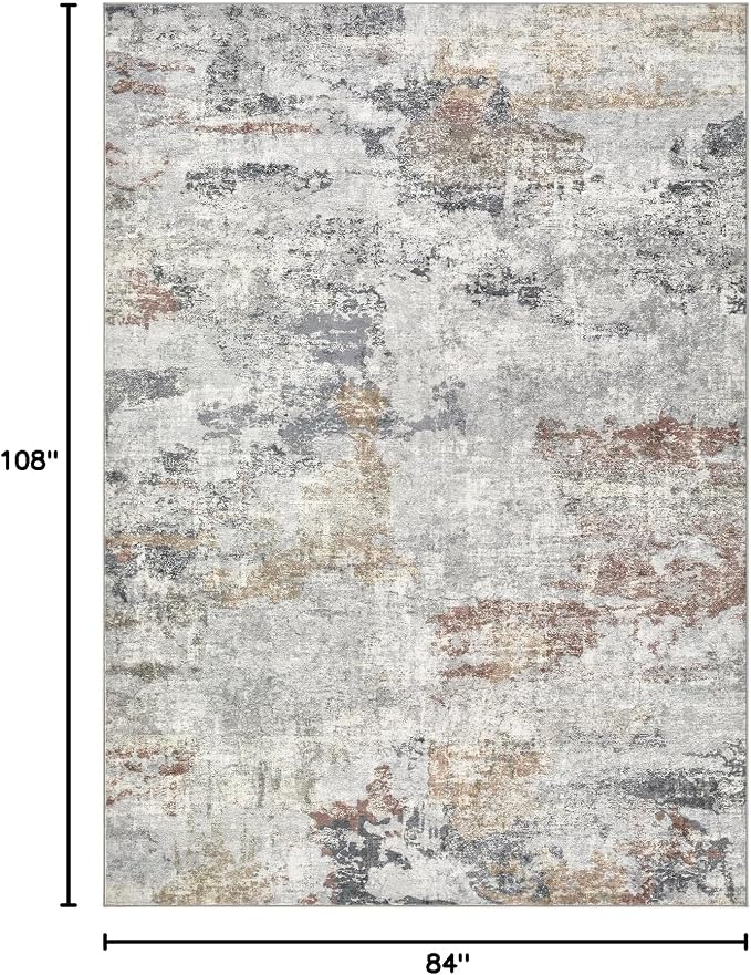 DMOYEST 7x9 Area Rugs for Living Room, Washable Large Abstract Rug, Non Slip - Image 2