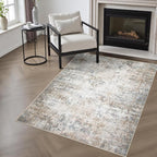 Washable Area Rug 3x5 Entryway Rug: Washable Modern Abstract Soft Thin Rug by FXRHLP