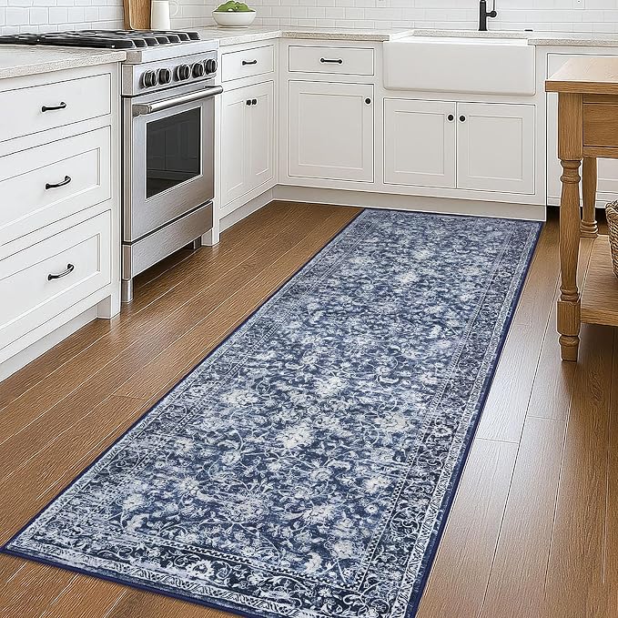 KILOCOCO Hallway Runner 2.6x8 Rug Runner Printed Vintage Floral Washable - Image 4