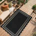 LIVEBOX Scalloped Washable 3x5 Outdoor Rug, Indoor Non Slip Patio Rugs - Image 8