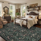 5x7 Area Rugs Living Room Rug: Floral Washable Rug Vintage Boho Soft No Slip - Image 3