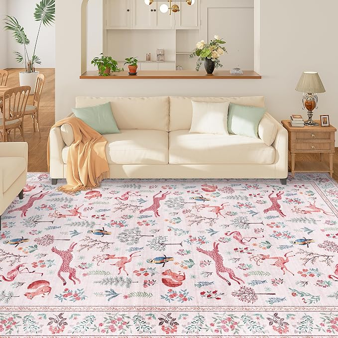 DUKINO 6x9 Rug, Washable Animal Living Room Rug - Image 3