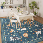DUKINO 8x10 Area Rug, Non Slip Washable Animal Dog Rug - Image 3