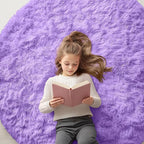 OLANLY Purple Round Rugs for Bedroom by OLANLY