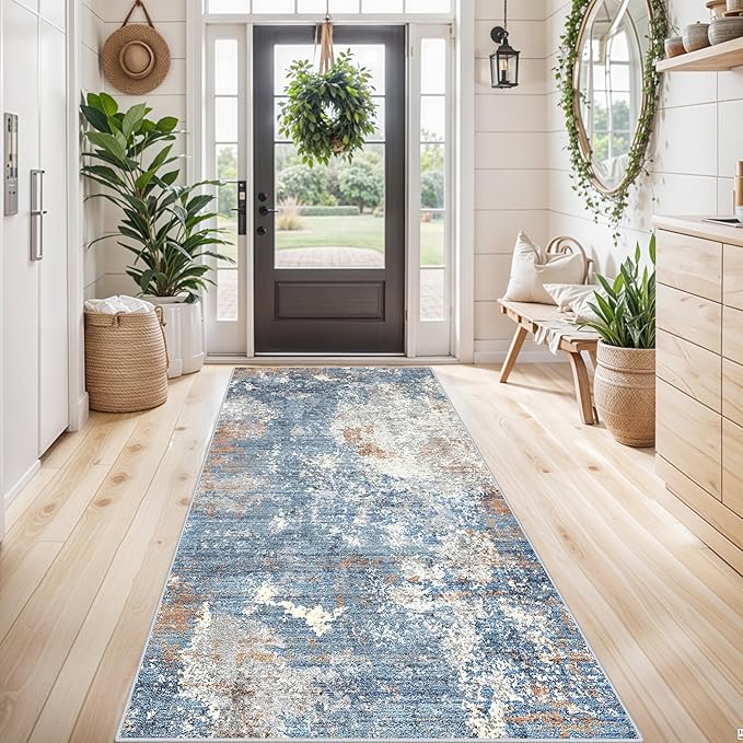 4x8 Washable Indoor Entryway Rug – Non-Slip Rubber Backed Floor Mat by BYYVOORugsforYourHome