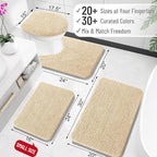 OLANLY Toilet Rugs U-Shaped 24x24, Extra Soft Absorbent Chenille Contour - Image 2