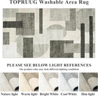 Modern Rug for Living Room 8x10: Geometric Soft Low Pile Carpet for Bedroom - Image 2