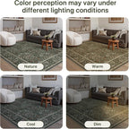 GENIMO 5x7 Washable Area Rug, Non-Slip Vintage Boho Floral Carpet, Soft - Image 8