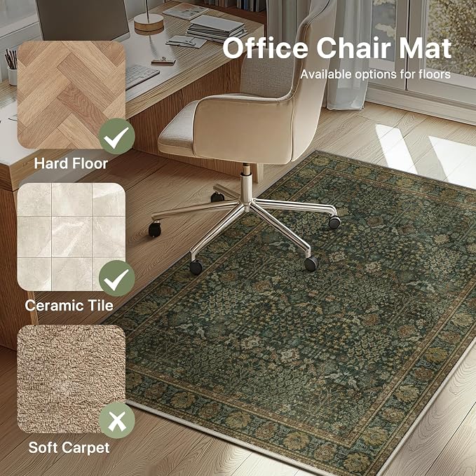 36"x60" Office Chair Mat for Hardwood Tile Floor, Under Desk Carpet Protector - Image 3