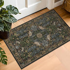 Hazo Haus Washable Dark Vintage Floral Rugs by HazoHaus