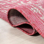 JONATHAN Y Boho Medallion Indoor Outdoor Area Rug 5X8 Fuchsia/Light Gray - Image 6