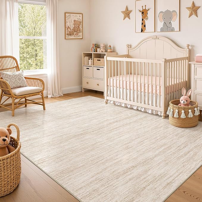 Nakagishi 10X12 Area Rugs Living Room: Washable Large Vintage Rug Neutral - Image 7