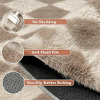 PureCozy Brown 5x7 Area Rug for Living Room Washable Non Slip Neutral Soft - Image 5